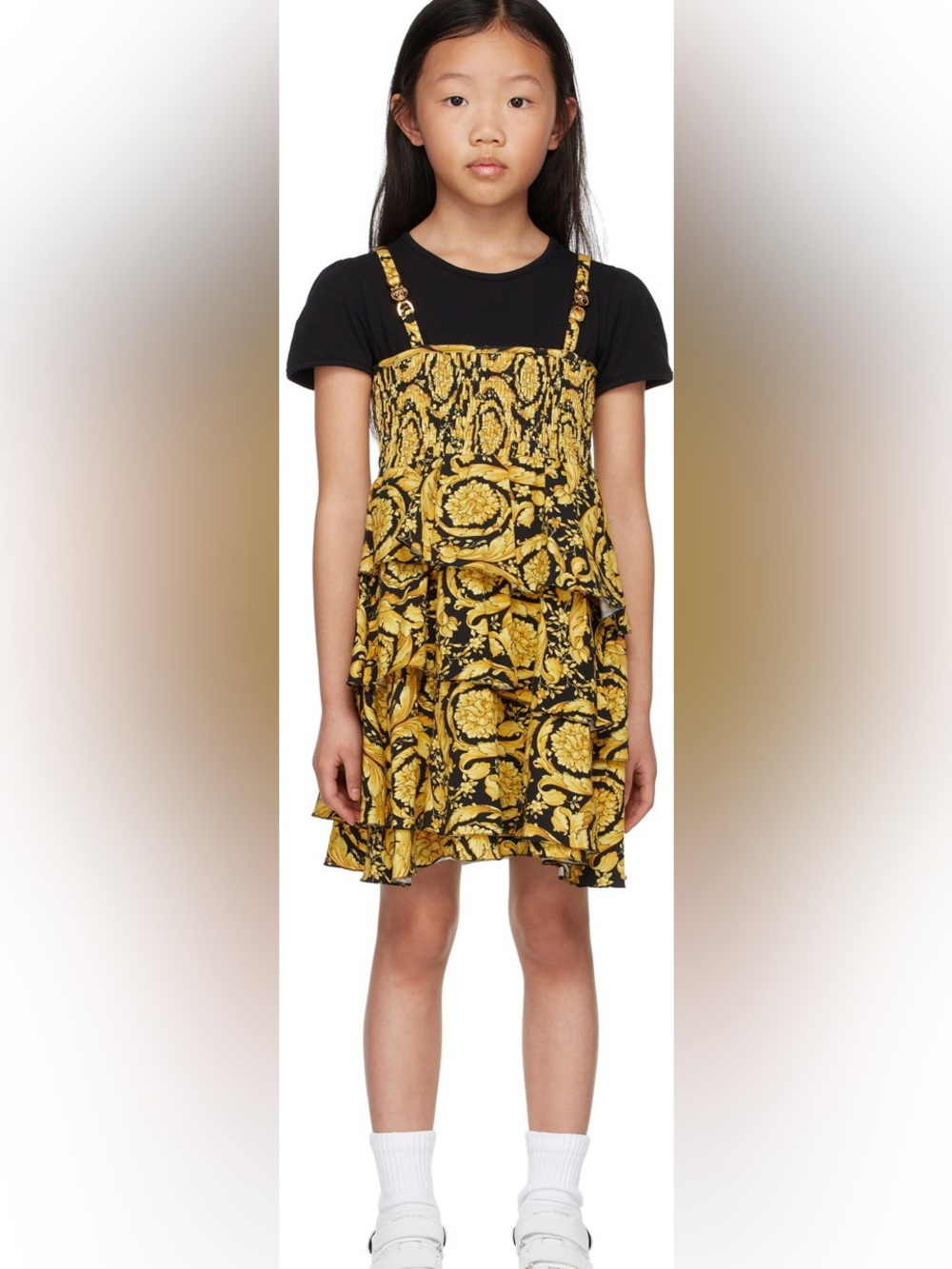Versace Kids Barocco Ruffled Dress